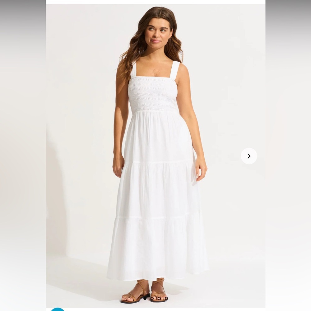 Seafolly Australia White Faithful midi Dress S